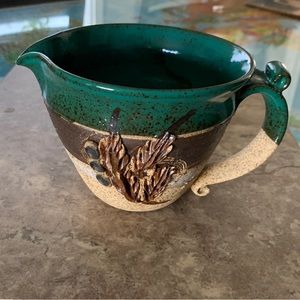 Clay spouted pot/mug. Hand made
